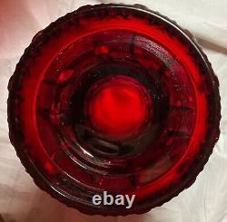 RARE 1930s Cambridge Cut Wild Rose Carmen (Ruby) Punch Bowl Stand TWELVE CUPS