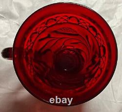 RARE 1930s Cambridge Cut Wild Rose Carmen (Ruby) Punch Bowl Stand TWELVE CUPS
