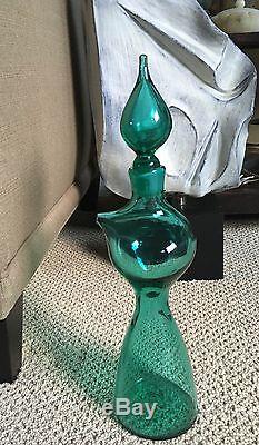 Rare 1958 Blenko Wayne Husted Spouted Glass Decanter #5823 Aqua