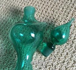 Rare 1958 Blenko Wayne Husted Spouted Glass Decanter #5823 Aqua