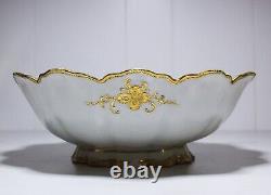 RARE Antique Hand Painted NIPPON Gold Gilt Jeweled Butterfly Porcelain Bowl