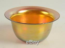 RARE Antique Original Steuben New York Art Glass Gold Aurene Signed Bowl