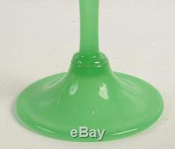 RARE Antique Original Steuben New York Art Glass Signed Jade Green Candlestick