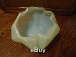 RARE Consolidated Art Glass RUBA ROMBIC Jade Green Opalescent 8 Cupped Bowl