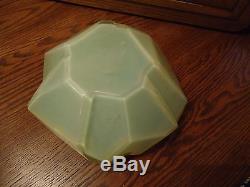 RARE Consolidated Art Glass RUBA ROMBIC Jade Green Opalescent 8 Cupped Bowl