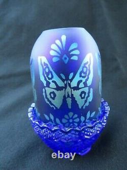 RARE Fenton Glass Favrene & Blue Butterfly Fairy Lamp Limited Edition Signed