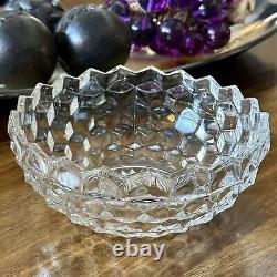 RARE Fostoria American 8 5/8 Flared Cupped Clear Glass Bowl Cubist Stem 2056