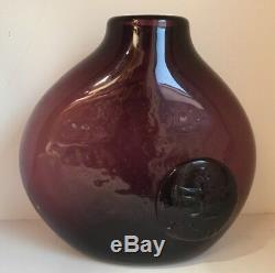 RARE Husted Blenko Amethyst Flattened Vase With Button 551 1957 Catalog Page 15