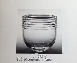 RARE NEW in Box Art Glass STEUBEN TALL MOMENTUM VASE PERFECT Crystal Bowl Heart