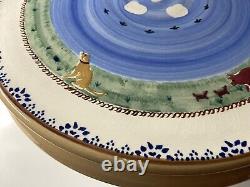 RARE Nicholas Mosse Pottery Lg Bowl 14 Ireland Handmade AND 14 Platter Lid