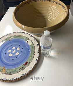 RARE Nicholas Mosse Pottery Lg Bowl 14 Ireland Handmade AND 14 Platter Lid