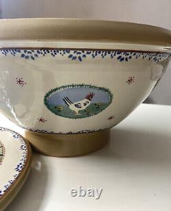 RARE Nicholas Mosse Pottery Lg Bowl 14 Ireland Handmade AND 14 Platter Lid