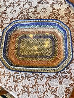 RARE! Polish Pottery Mosaic 23-Piece Dinnerware Set for 7 + Extra Pieces