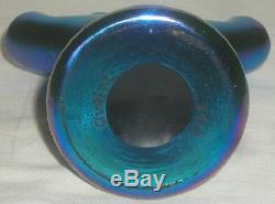 Rare Signed Steuben Blue Aurene # 2762 4 Form Bud Vase / Pristine No Damage
