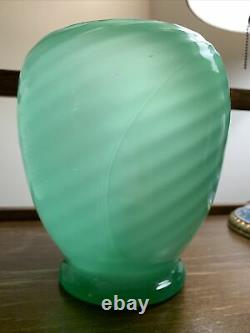 RARE Steuben Carder Jadeite Uranium Diagonal Spiral Vase Shape #6031