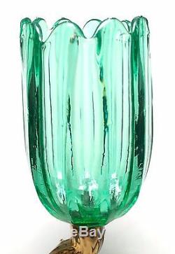 RARE Steuben Floral Candlesticks Shape 6058 American Art Glass NR