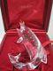 RARE Steuben Glass Leaping Trout with18k Gold Fishhook Sculpture In Box DAMAGED