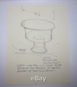 Rare Unique Wayne Husted Blenko Bowl Design Order By Frank Lloyd Wright Signed
