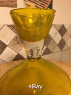 RARE! Vintage 1959 Blenko Jonquil Glass 5928 Decanter 16 Yellow Wayne Husted