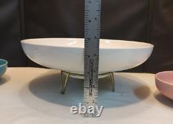 RARE Vintage Laughlin KENILWORTH White Pink Turquoise Shrimp Bowl Chip & Dip Set