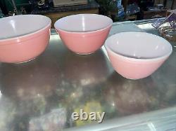 RARE Vintage Pyrex Pink Flamingo Nesting Mixing Bowls Set of 3 401, 402, 403