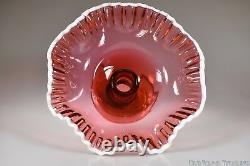 RARE ca. 1950s Single Horn Epergne by Fenton for L. G. Wright RUBY SNOW CREST