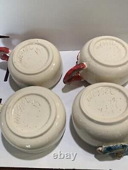 ROBERT WESSELL Art Pottery Chesapeake Crab Bowls Folk Cajun Sea Signed Rare Set