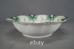 RS Prussia Mold 18 Pink & Orange Roses Green Yellow & Gold Bowl Circa 1880-1910