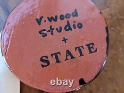 R. Wood Studio + State Studio Pottery 3 Pieces Signed