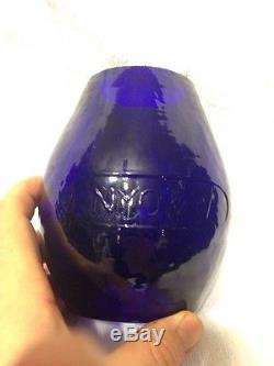 Railroad Lantern Cobalt Blue Globe NYO&W New York Ontario & Western Blenko glass