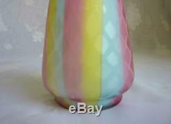 Rainbow Diamond Quilted Mother Of Pearl Satin Glass Vase