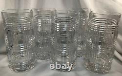 Ralph Lauren Crystal Glen Plaid Highball Whiskey Cocktail Barware Set of 5