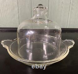 Rare 1930's $ Pyrex Corning Glass Mushroom Dish With Bell Dome Cover 5 Available