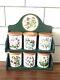 Rare 6 Portmeirion Botanic Garden Herb Spice Storage Jars Lidded Pots Shelf Set