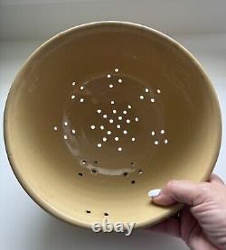 Rare Antique American Yellow Ware Colander 9.5