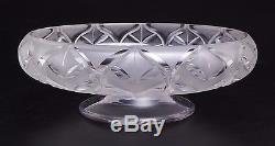 Rare Antique Steuben Frosted And Clear Crystal Pedestal Bowl