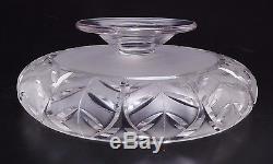 Rare Antique Steuben Frosted And Clear Crystal Pedestal Bowl