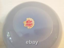 Rare Archimede Seguso Murano Blue Alabastro Opaline Covered Glass Geode Bowl Vtg