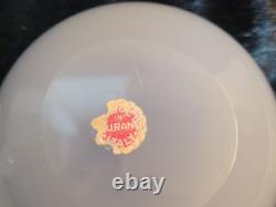 Rare Archimede Seguso Murano Blue Alabastro Opaline Covered Glass Geode Bowl Vtg