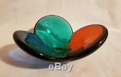 Rare BLENKO TRI-COLOR BOWL-5831-Wayne Husted-Produced Only 1958