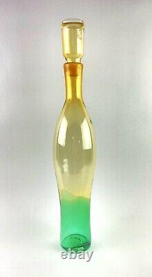 Rare Blenko Glass 6103 Consorzio Decanter in Topaz/Emerald Nickerson Design