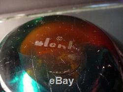 Rare Blenko #Wayne Husted Tri-Color Lobed Bowl #5831 C. 1958 Mid-Century Signed