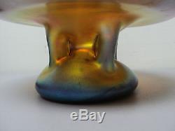 Rare Carder Era Steuben Gold Aurene Atomic Cloud Art Glass Centerpiece Bowl