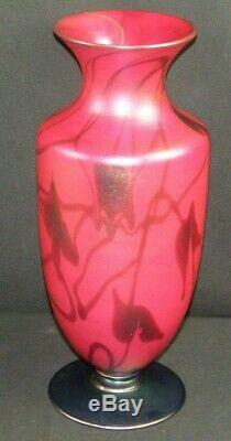 Rare Fenton Karnak Red Offhand Egyptian Vase Hanging Vines 15 1/4