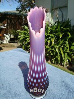 Rare Fenton Plum Opalescent Swung Vase