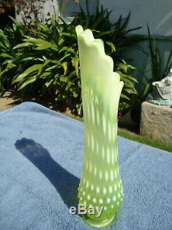 Rare Fenton Topaz Opalescent Swung Vase