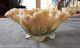 Rare Fenton/levay Aqua Opalescent Carnival Glass Cactus Pattern Ruffled Bowl