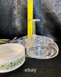 Rare Gemco Pyrex Crazy Daisy Spring Blossom Condiment Lazy Susan Server 70s GUC