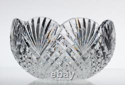 Rare Gerry Daly Signed Crystal Cut Glass Kinsale Scalloped Bowl 8.5x6in 4lbs