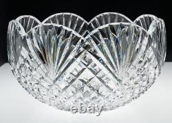 Rare Gerry Daly Signed Crystal Cut Glass Kinsale Scalloped Bowl 8.5x6in 4lbs
